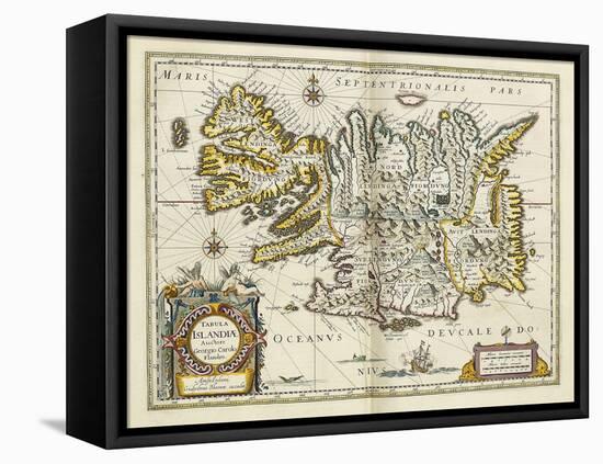 Map of Iceland, from 'Atlas Maior Sive Cosmographia Blaviana', 1662-Joan Blaeu-Framed Premier Image Canvas