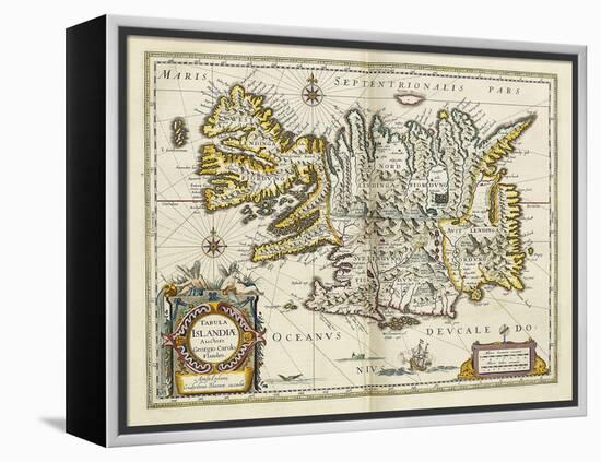 Map of Iceland, from 'Atlas Maior Sive Cosmographia Blaviana', 1662-Joan Blaeu-Framed Premier Image Canvas