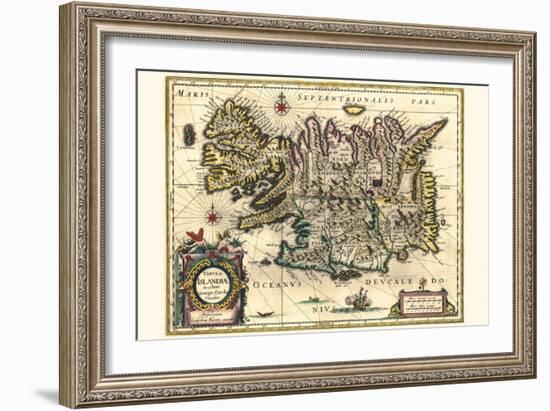 Map Of Iceland-Willem Janszoon Blaeu-Framed Art Print