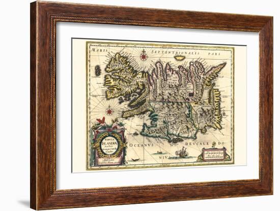 Map Of Iceland-Willem Janszoon Blaeu-Framed Art Print