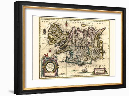 Map Of Iceland-Willem Janszoon Blaeu-Framed Art Print