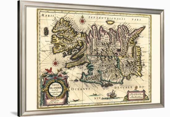 Map Of Iceland-Willem Janszoon Blaeu-Framed Art Print