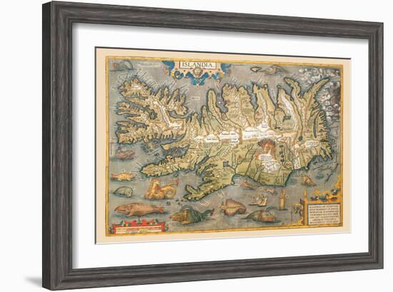 Map of Iceland-Abraham Ortelius-Framed Art Print