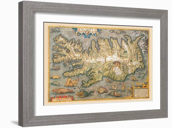 Map of Iceland-Abraham Ortelius-Framed Art Print