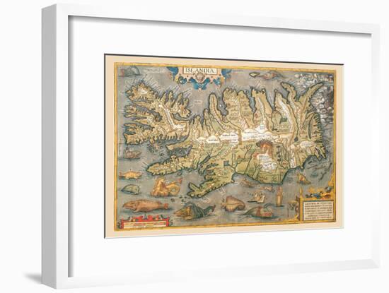 Map of Iceland-Abraham Ortelius-Framed Art Print