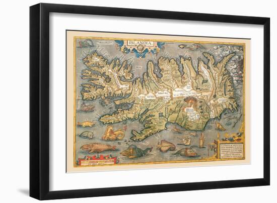 Map of Iceland-Abraham Ortelius-Framed Art Print