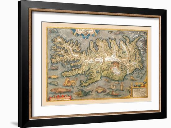 Map of Iceland-Abraham Ortelius-Framed Art Print