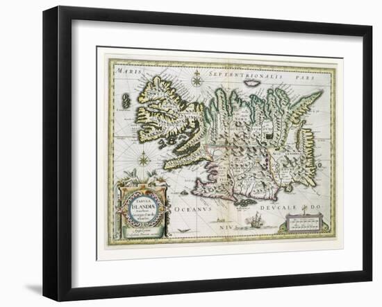 Map of Iceland-W.j. Blaeu-Framed Giclee Print