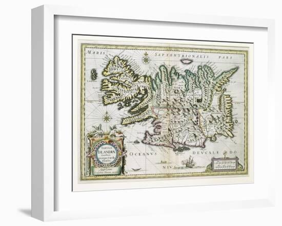 Map of Iceland-W.j. Blaeu-Framed Giclee Print