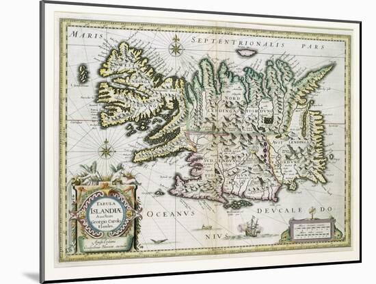 Map of Iceland-W.j. Blaeu-Mounted Giclee Print