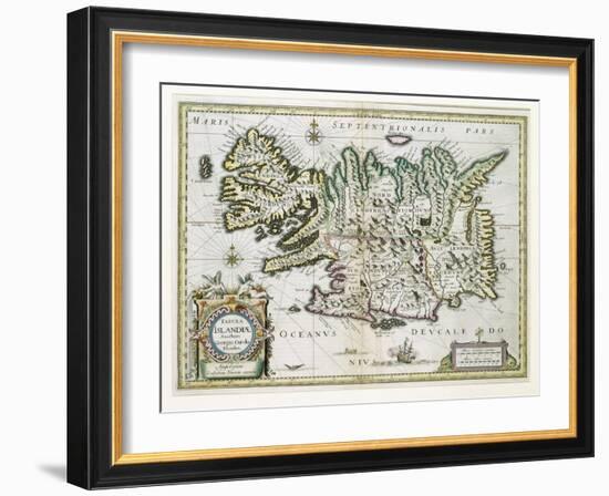 Map of Iceland-W.j. Blaeu-Framed Giclee Print