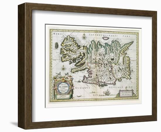 Map of Iceland-W.j. Blaeu-Framed Giclee Print