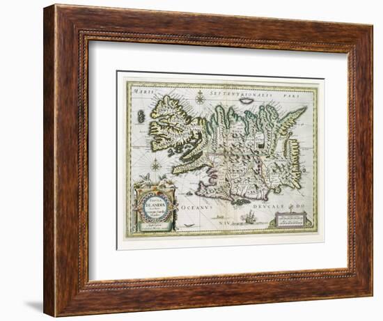 Map of Iceland-W.j. Blaeu-Framed Giclee Print