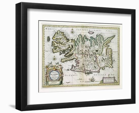 Map of Iceland-W.j. Blaeu-Framed Giclee Print