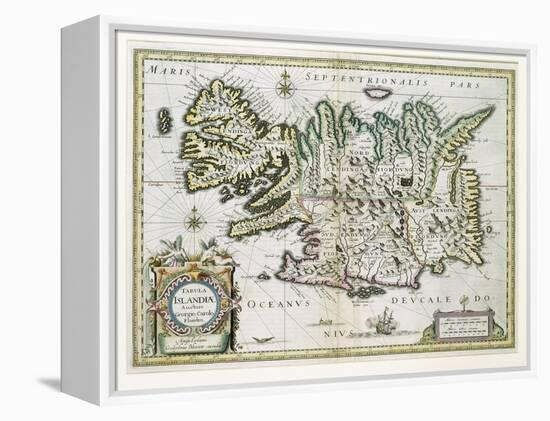 Map of Iceland-W.j. Blaeu-Framed Premier Image Canvas