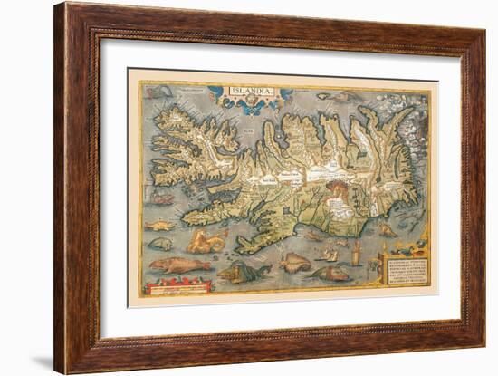 Map of Iceland-Abraham Ortelius-Framed Art Print