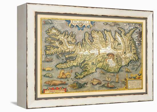 Map of Iceland-Abraham Ortelius-Framed Stretched Canvas