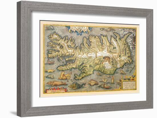 Map of Iceland-Abraham Ortelius-Framed Art Print