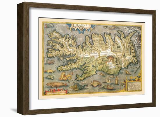 Map of Iceland-Abraham Ortelius-Framed Art Print