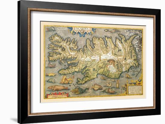 Map of Iceland-Abraham Ortelius-Framed Art Print