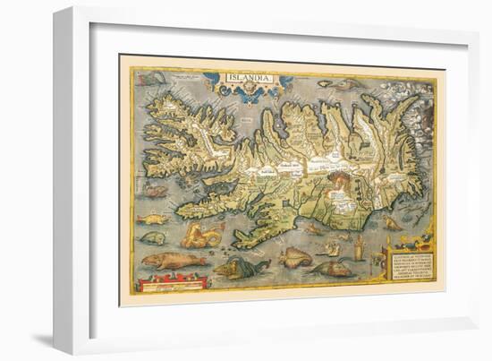 Map of Iceland-Abraham Ortelius-Framed Art Print