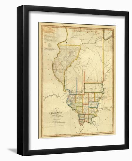 Map of Illinois, c.1820-John Melish-Framed Art Print