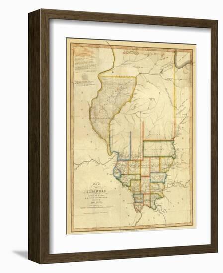 Map of Illinois, c.1820-John Melish-Framed Art Print