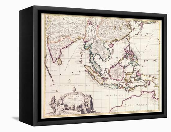 Map of India and the East Indies-Frederick de Wit-Framed Premier Image Canvas