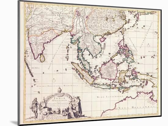 Map of India and the East Indies-Frederick de Wit-Mounted Giclee Print