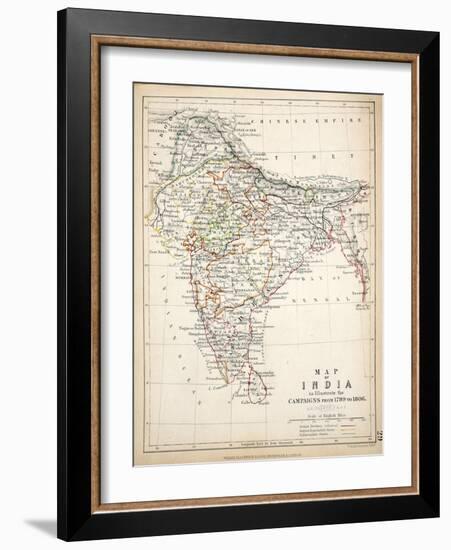 Map of India, Published by William Blackwood and Sons, Edinburgh and London, 1848-Alexander Keith Johnston-Framed Giclee Print