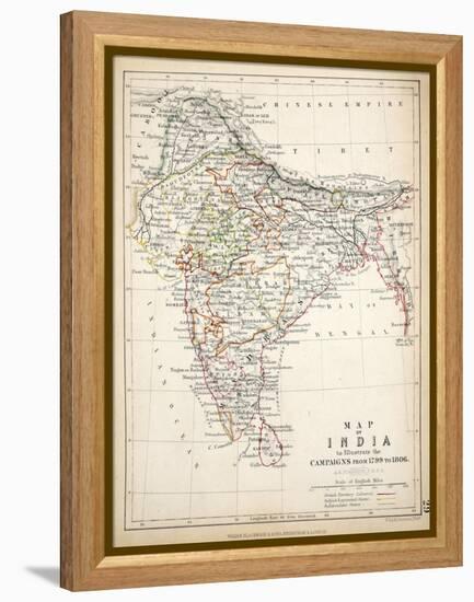 Map of India, Published by William Blackwood and Sons, Edinburgh and London, 1848-Alexander Keith Johnston-Framed Premier Image Canvas