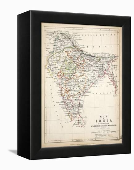 Map of India, Published by William Blackwood and Sons, Edinburgh and London, 1848-Alexander Keith Johnston-Framed Premier Image Canvas