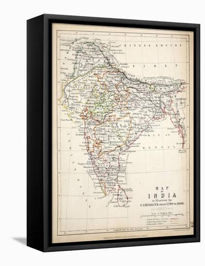 Map of India, Published by William Blackwood and Sons, Edinburgh and London, 1848-Alexander Keith Johnston-Framed Premier Image Canvas