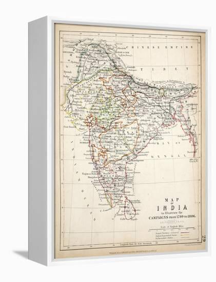 Map of India, Published by William Blackwood and Sons, Edinburgh and London, 1848-Alexander Keith Johnston-Framed Premier Image Canvas