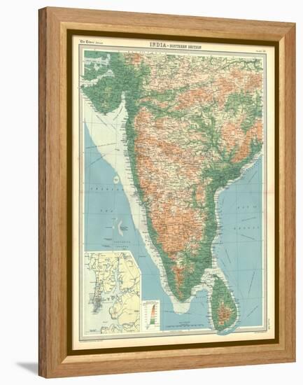 Map of India - Southern Section-Unknown-Framed Premier Image Canvas