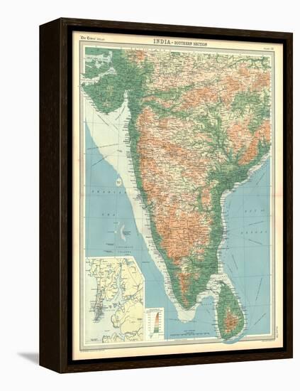 Map of India - Southern Section-Unknown-Framed Premier Image Canvas