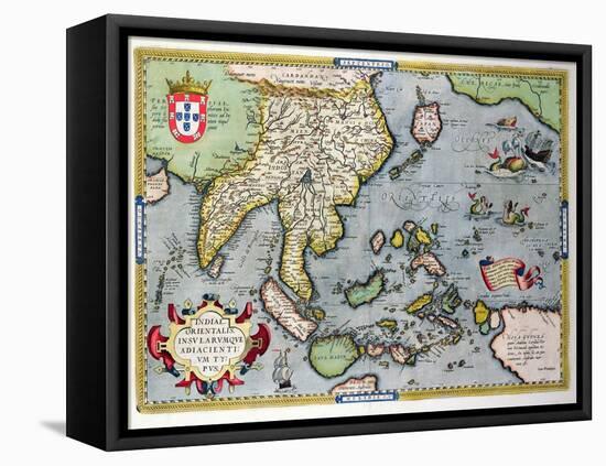 Map of India to New Guinea, circa 1570-1603-Abraham Ortelius-Framed Premier Image Canvas