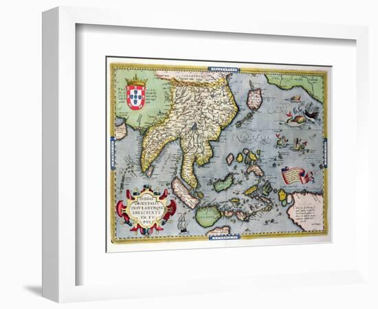 Map of India to New Guinea, circa 1570-1603-Abraham Ortelius-Framed Giclee Print