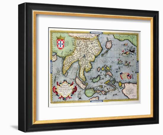 Map of India to New Guinea, circa 1570-1603-Abraham Ortelius-Framed Giclee Print