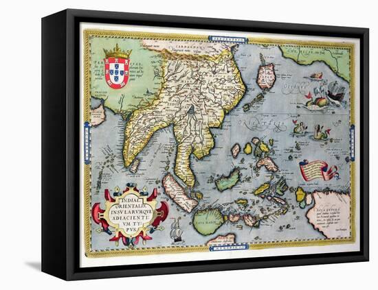 Map of India to New Guinea, circa 1570-1603-Abraham Ortelius-Framed Premier Image Canvas