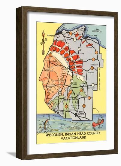 Map of Indian Head Country, Wisconsin-null-Framed Art Print