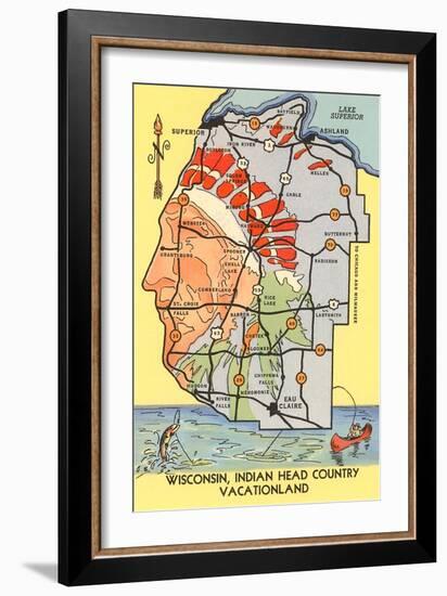 Map of Indian Head Country, Wisconsin-null-Framed Art Print