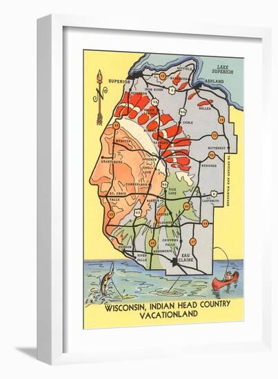 Map of Indian Head Country, Wisconsin-null-Framed Art Print