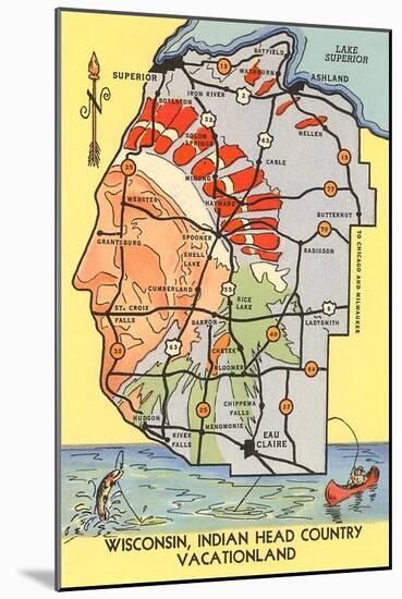 Map of Indian Head Country, Wisconsin-null-Mounted Art Print