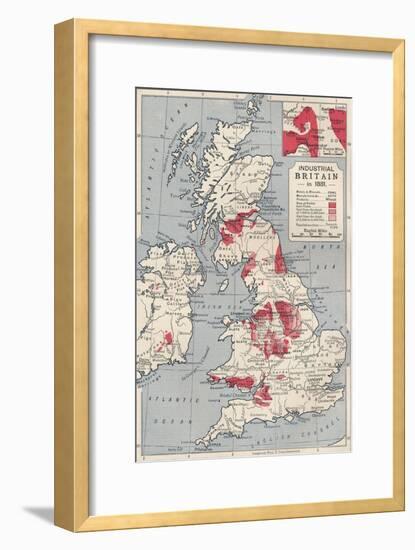 Map of industrial Britain in 1881, 1906-Unknown-Framed Giclee Print