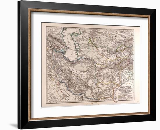 Map of Iran, 1876-null-Framed Giclee Print