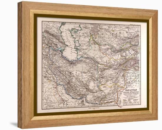 Map of Iran, 1876-null-Framed Premier Image Canvas