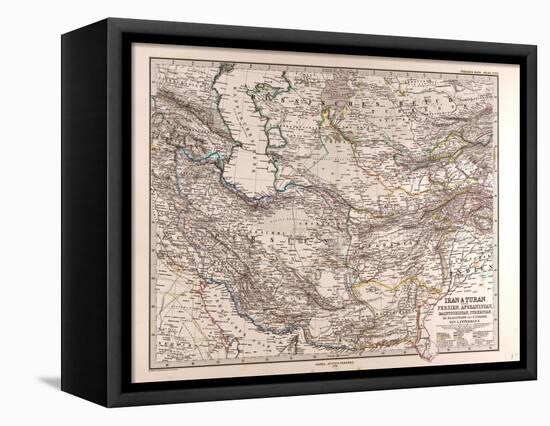 Map of Iran, 1876-null-Framed Premier Image Canvas