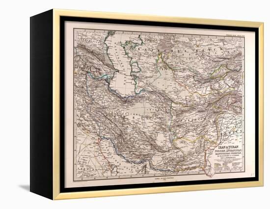 Map of Iran, 1876-null-Framed Premier Image Canvas