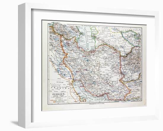 Map of Iran 1899-null-Framed Giclee Print